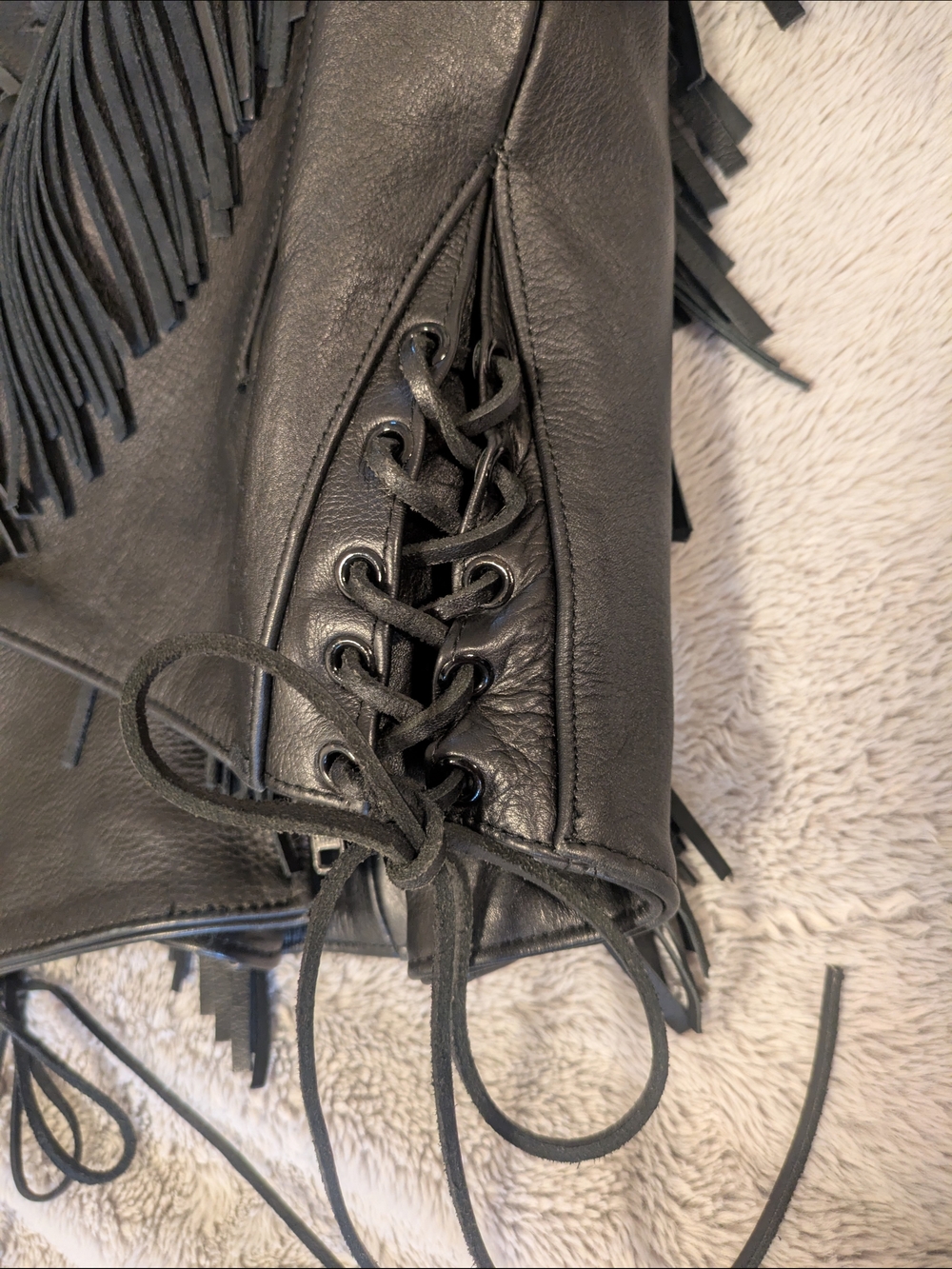 Black Leather Motorcycle Jacket - - Picture 4 of 14